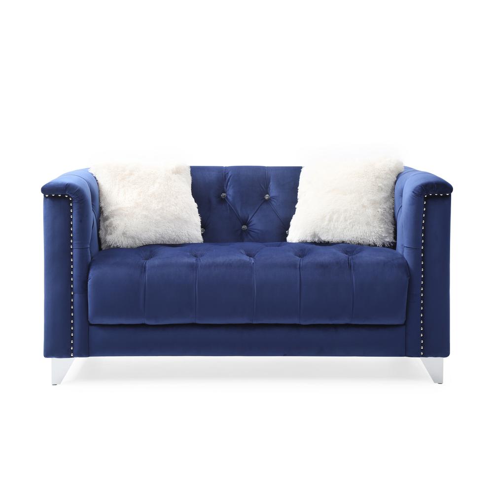 Russell Modern Style Polyester Loveseat Made with Wood in Velvet Fabric. Picture 1