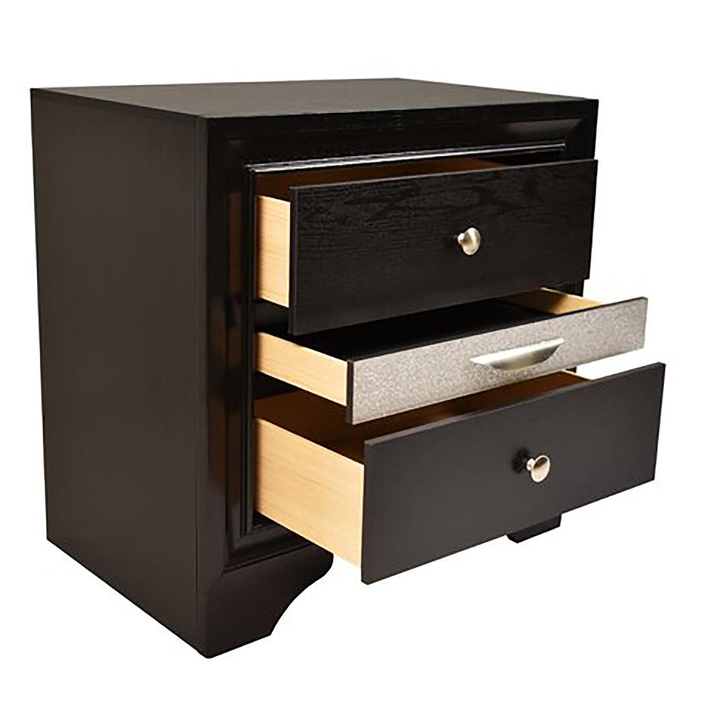 Matrix Traditional Style 3-Drawer Nightstand Made with Wood. Picture 2
