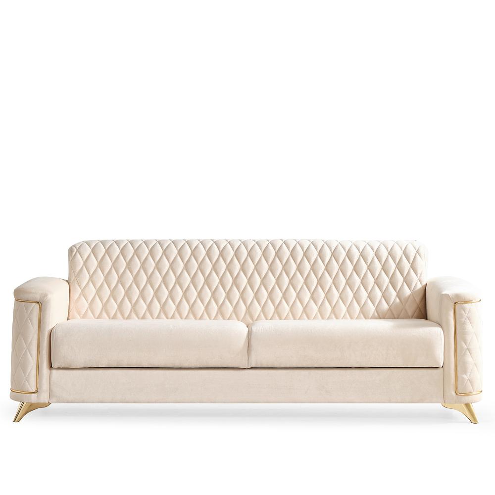 Luna Contemporary Style Sleeper Sofa Made with Wood & Finish Velvet Fabric. Picture 3