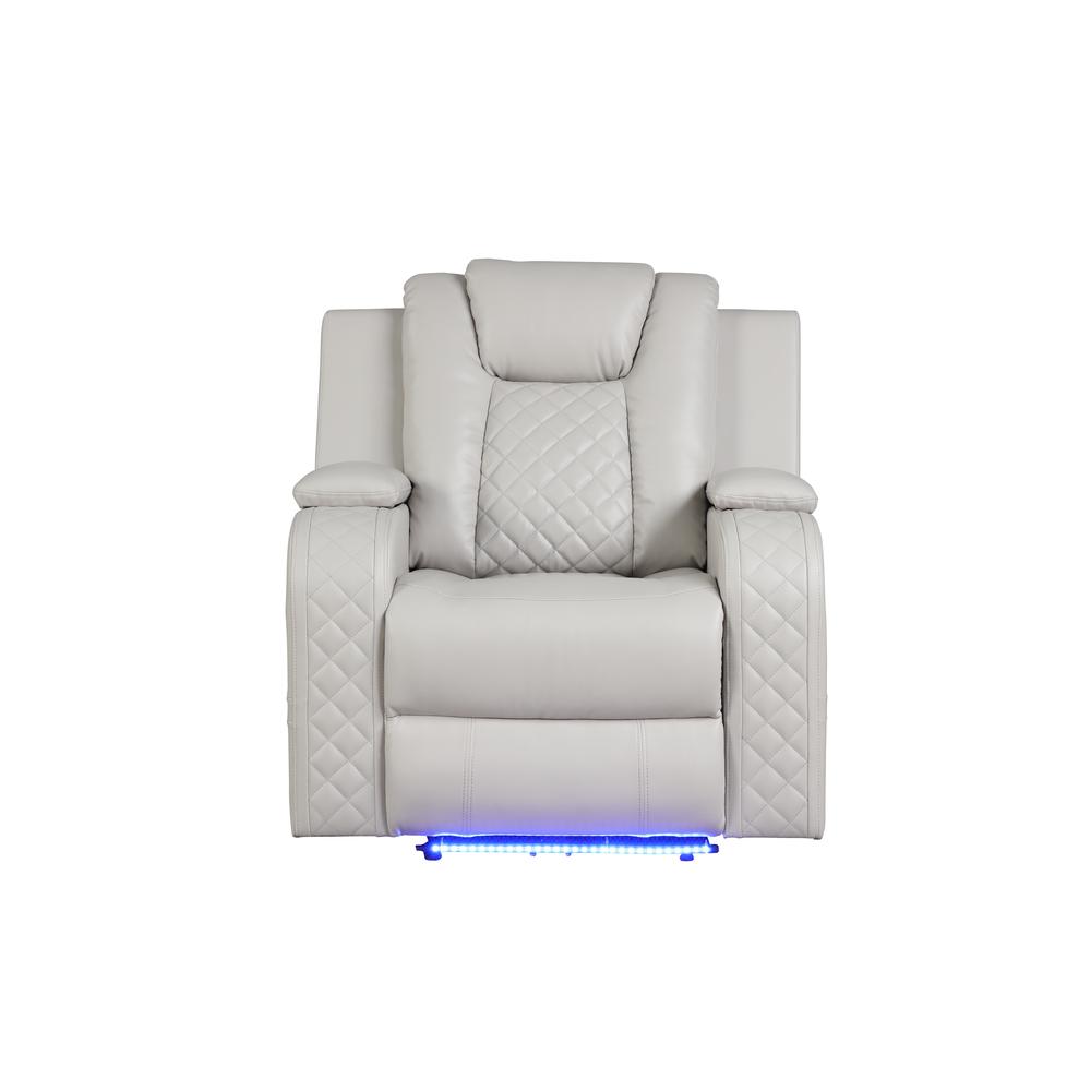 Benz Power Reclining Chair with Built in USB  Bottom  Made in Faux Leather. Picture 3