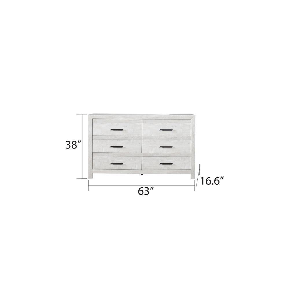 Hudson Contemporary Style 5-Drawer Chest Made with Wood & Driftwood Finish. Picture 5