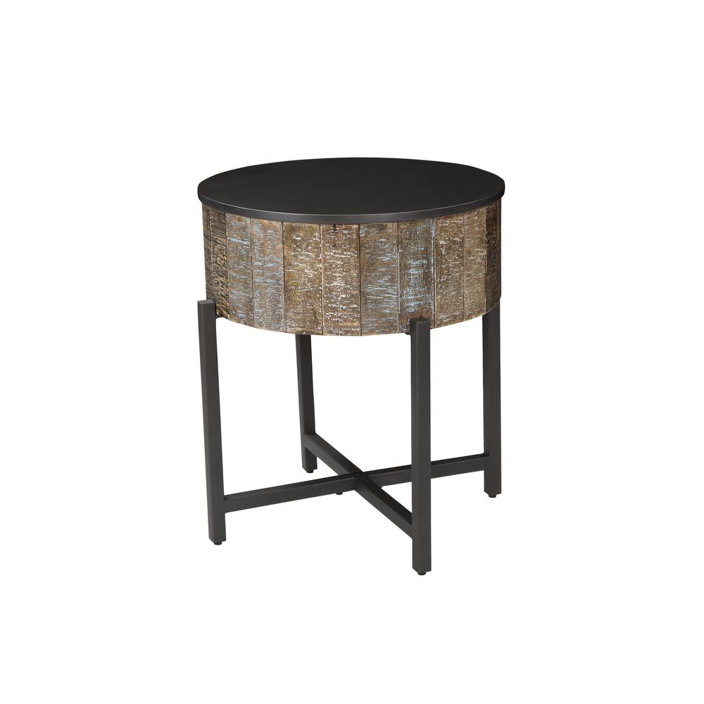 T1216E Modern Style Storage End Table Made with Mango Wood. Picture 2