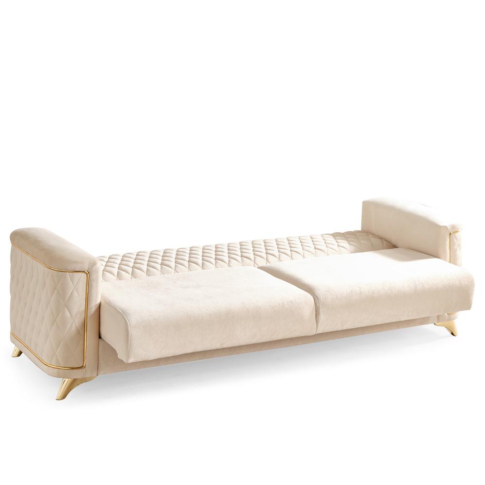 Luna Contemporary Style Sleeper Sofa Made with Wood & Finish Velvet Fabric. Picture 4