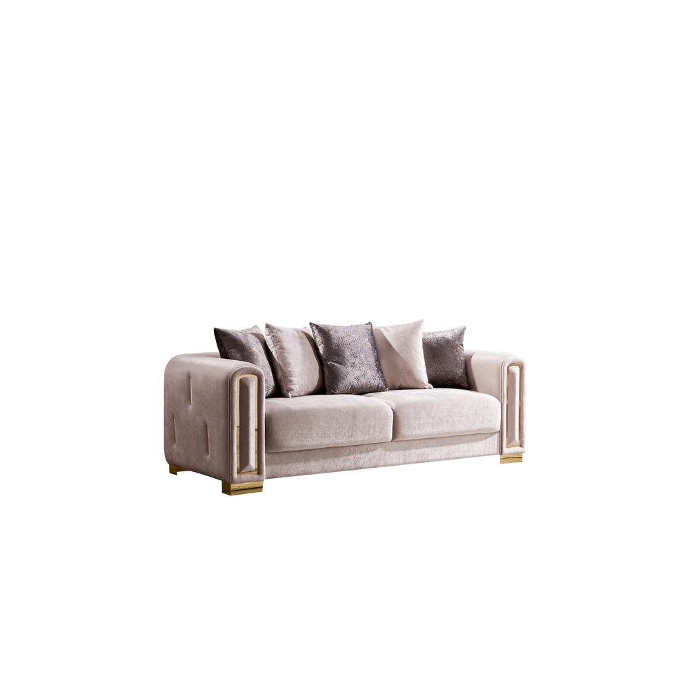 Impreza Modern Style Upholstery Velvet Sofa Made with Wood & Gold Finish. Picture 3