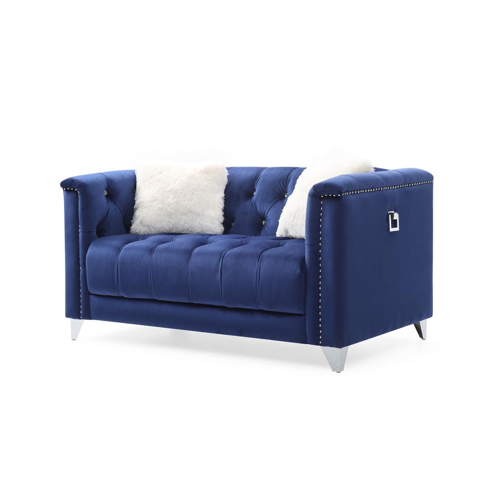 Russell Modern Style Polyester Loveseat Made with Wood in Velvet Fabric. Picture 2