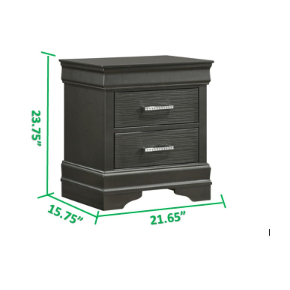 Brooklyn Modern Style 2-Drawer Nightstand Made with Wood. Picture 2