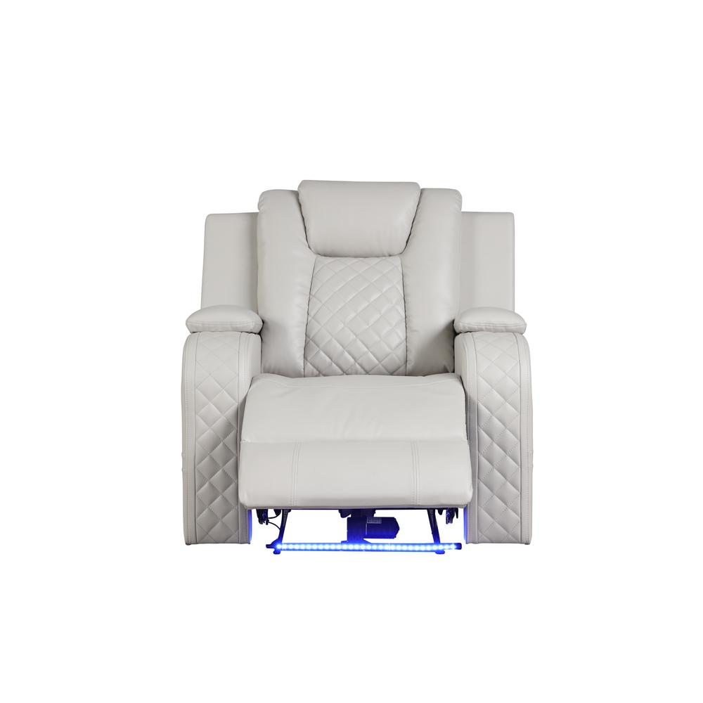 Benz Power Reclining Chair with Built in USB  Bottom  Made in Faux Leather. Picture 4
