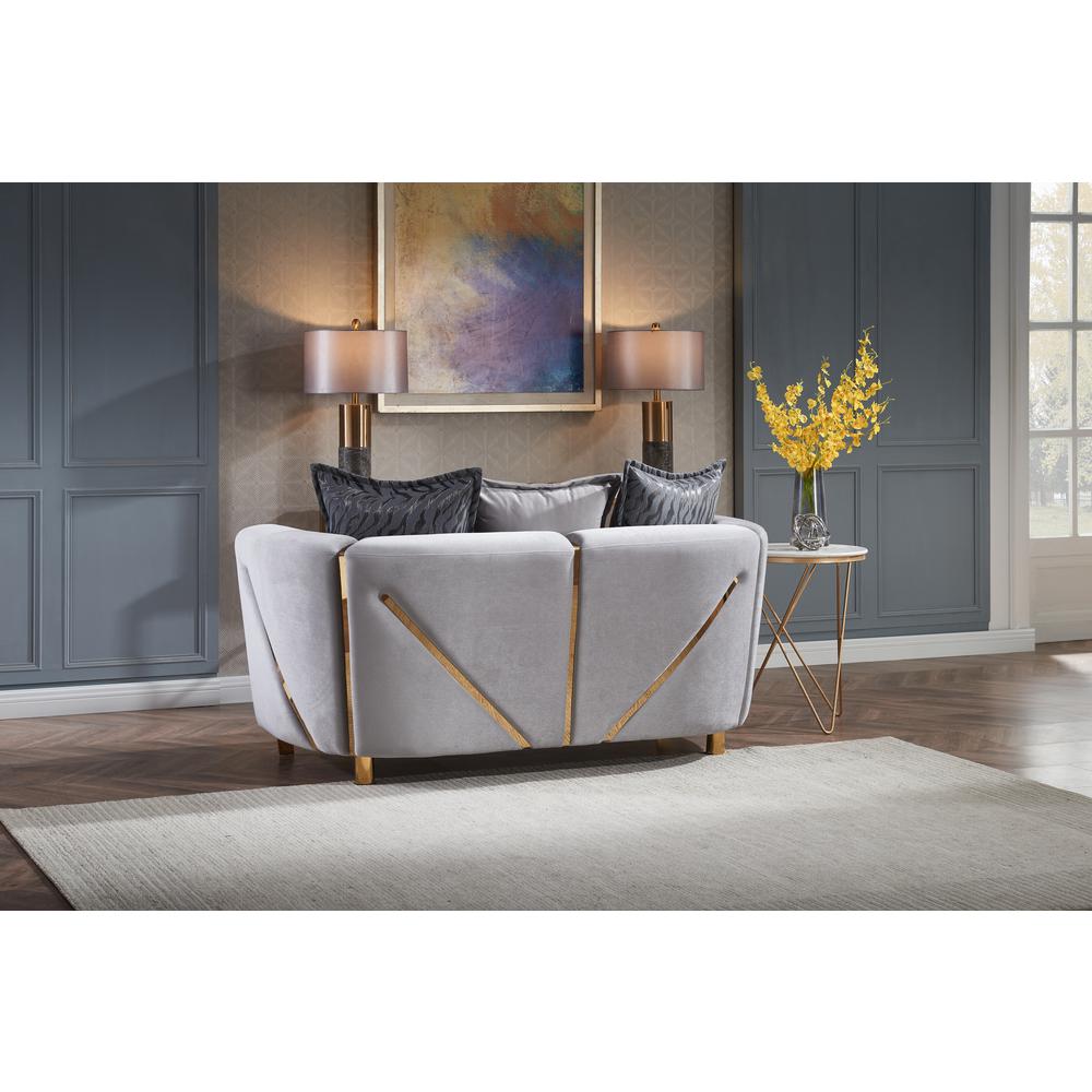 Chanelle Modern Style Upholstery Velvet Loveseat Made with Wood & Gold Finish. Picture 2