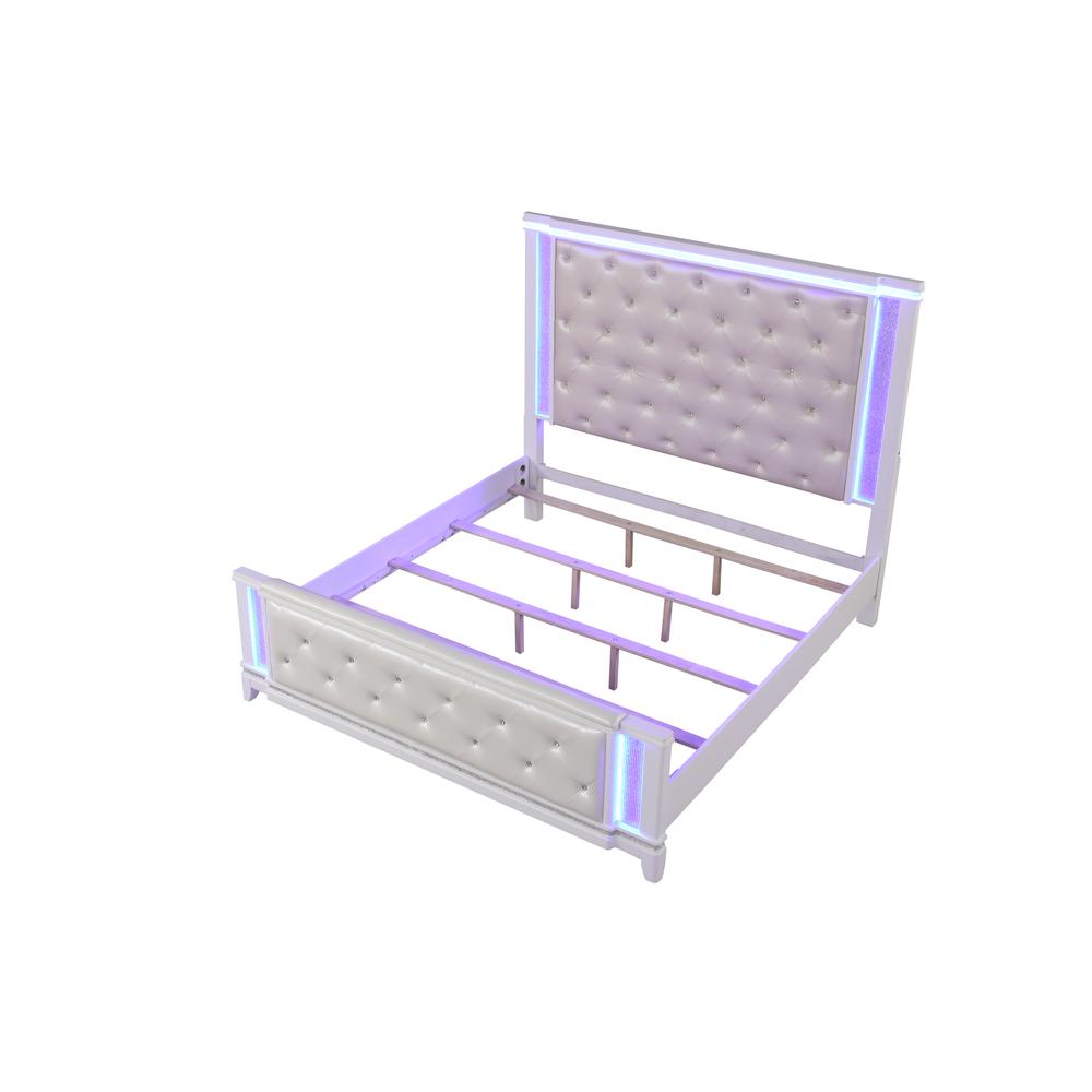 Opium Modern Style Queen/King Bed with Crystal Tufted Comfort and LED Ambiance. Picture 1