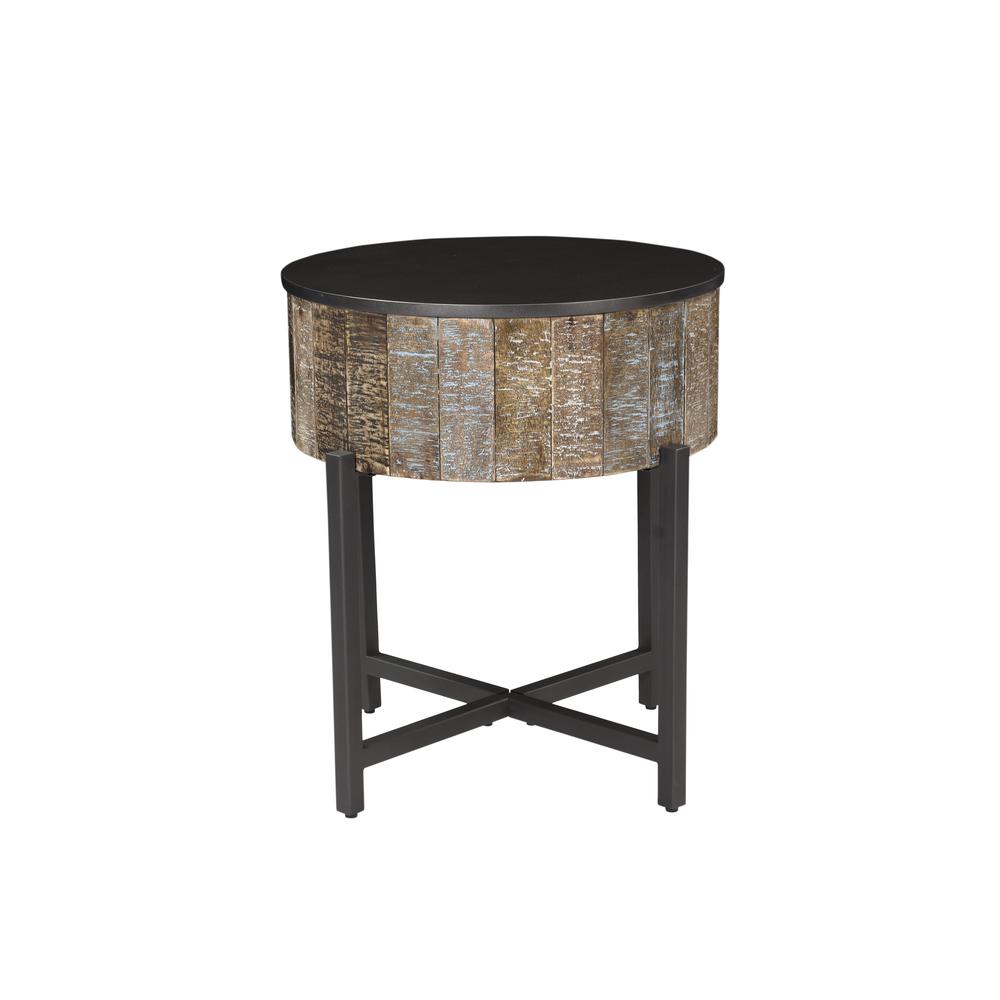 T1216E Modern Style Storage End Table Made with Mango Wood. Picture 1