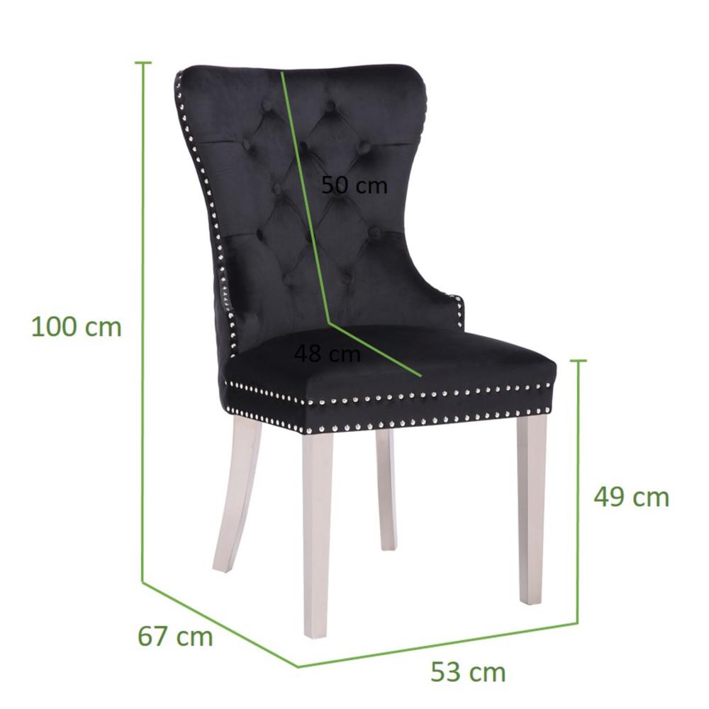 Simba Stainless Steel Dining Chair Finish with Velvet Fabric - 2 Chair per Box. Picture 3