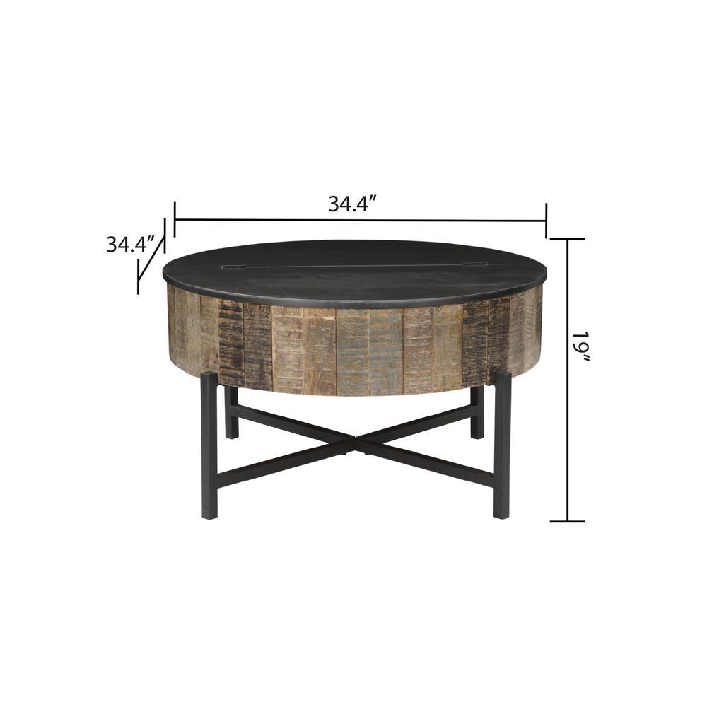 T1216C Modern Style Storage Coffee Table Made with Mango Wood. Picture 5