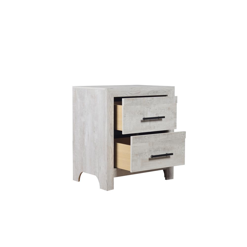 Denver Modern Style 2-Drawer Nightstand Wood Finish Rustic Oak. Picture 2