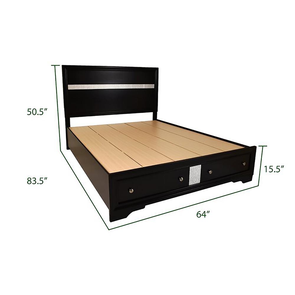 Matrix Traditional Style Queen/King Bed Made with Wood & Footboard Storage. Picture 1
