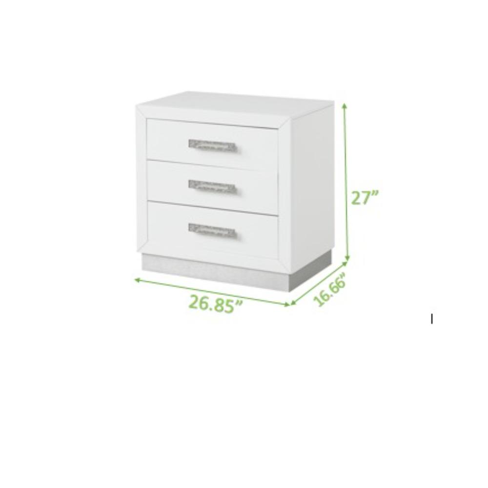 Coco Americana Style 2-Drawer Nightstand Made with Wood & Bult in LED. Picture 2