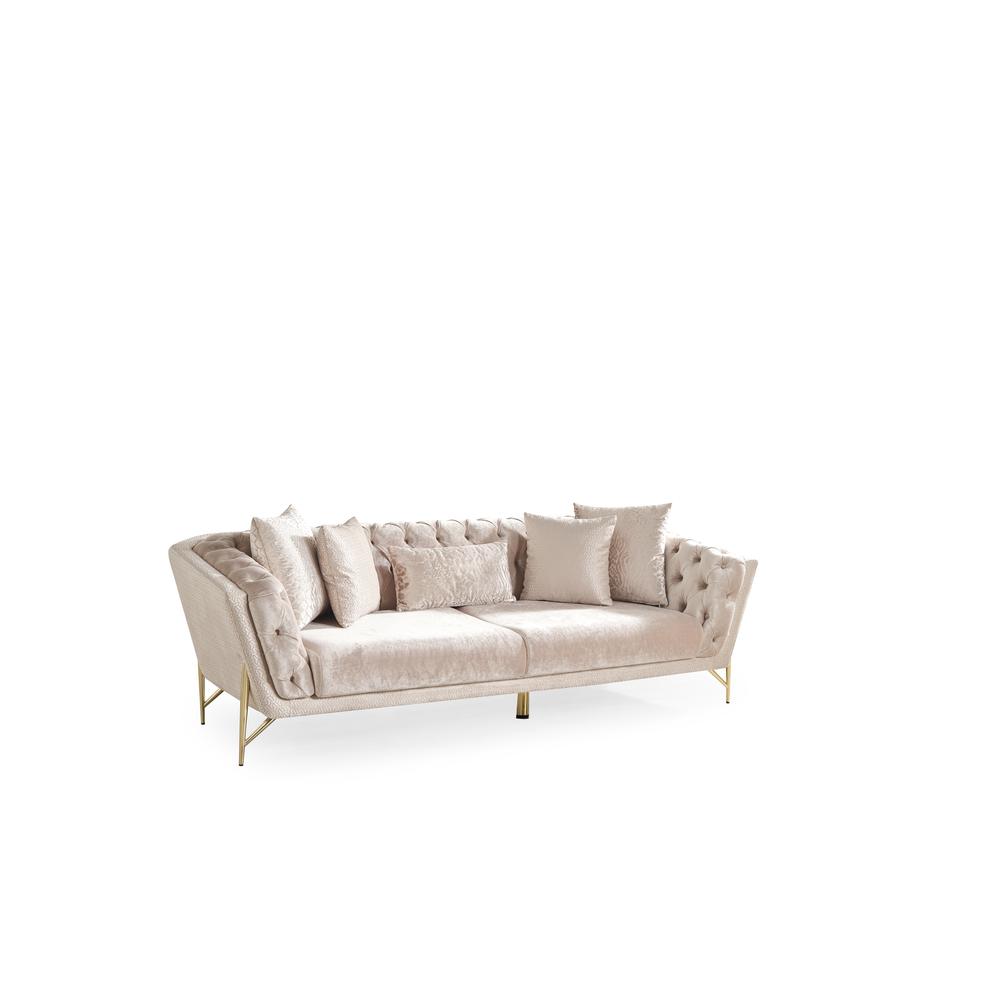 Presley Modern Style Sofa Made with Wood & Cut Chenille Finish. Picture 1