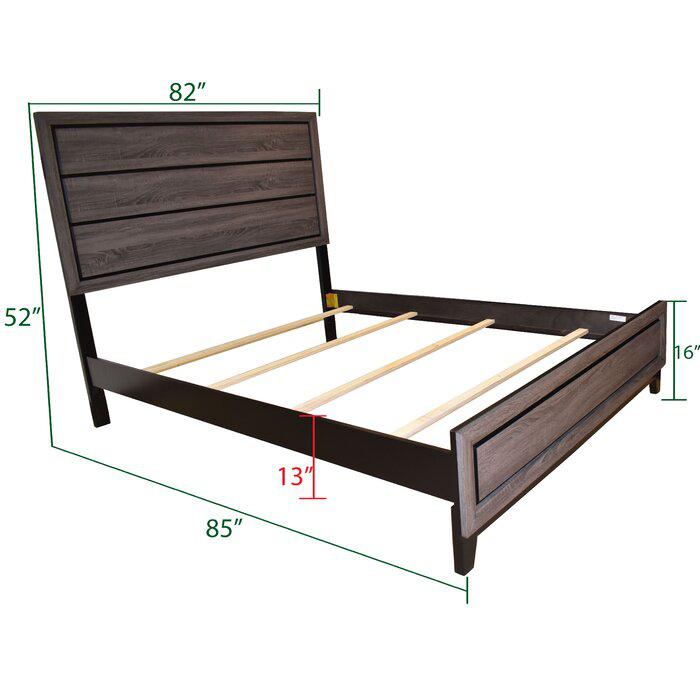 Sierra King Size Contemporary Bed Made with Wood in Gray. Picture 4