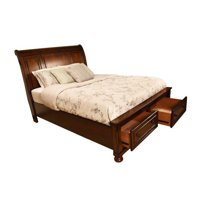 Baltimore King Storage Bed made with Wood in Drak Walnut. Picture 2