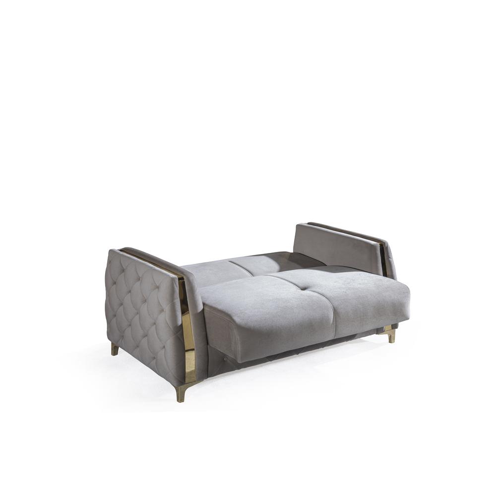 Lust Modern Style Sleeper Loveseat Made with Wood & Under-seat Storage. Picture 2