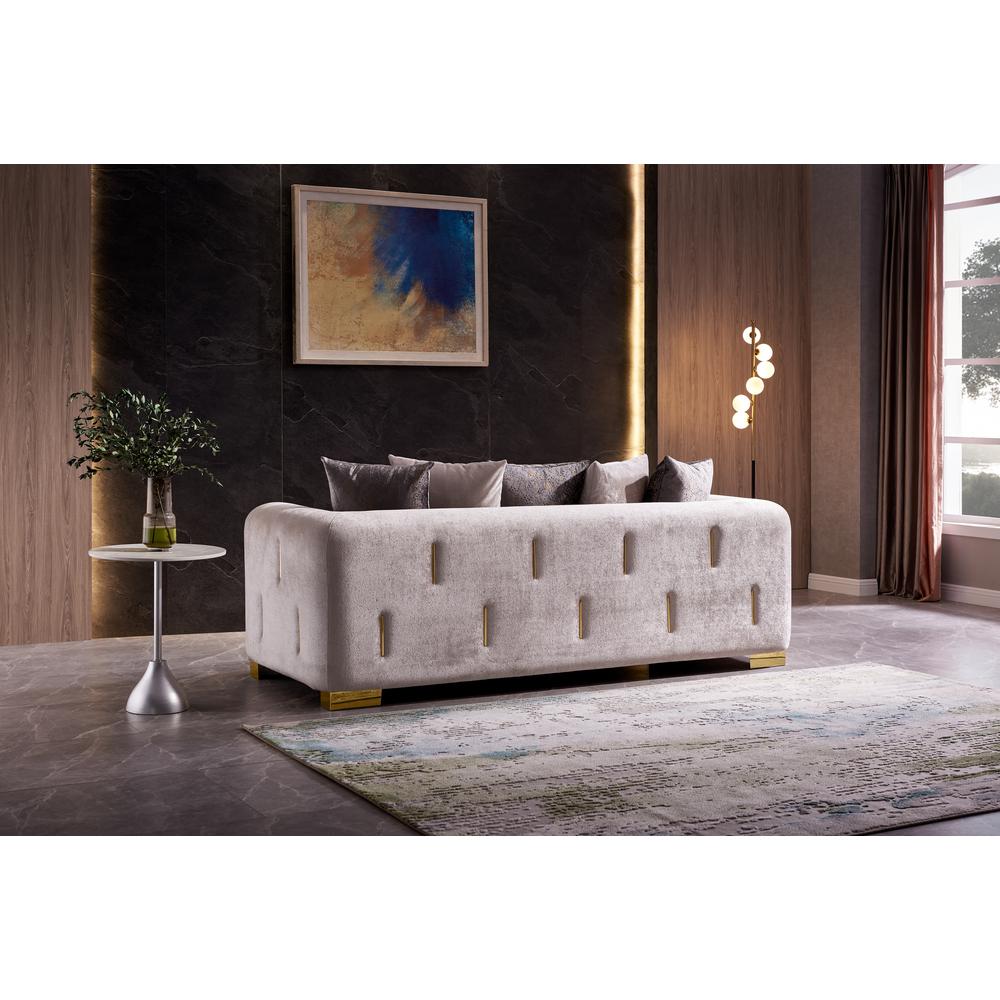 Impreza Modern Style Upholstery Velvet Sofa Made with Wood & Gold Finish. Picture 2