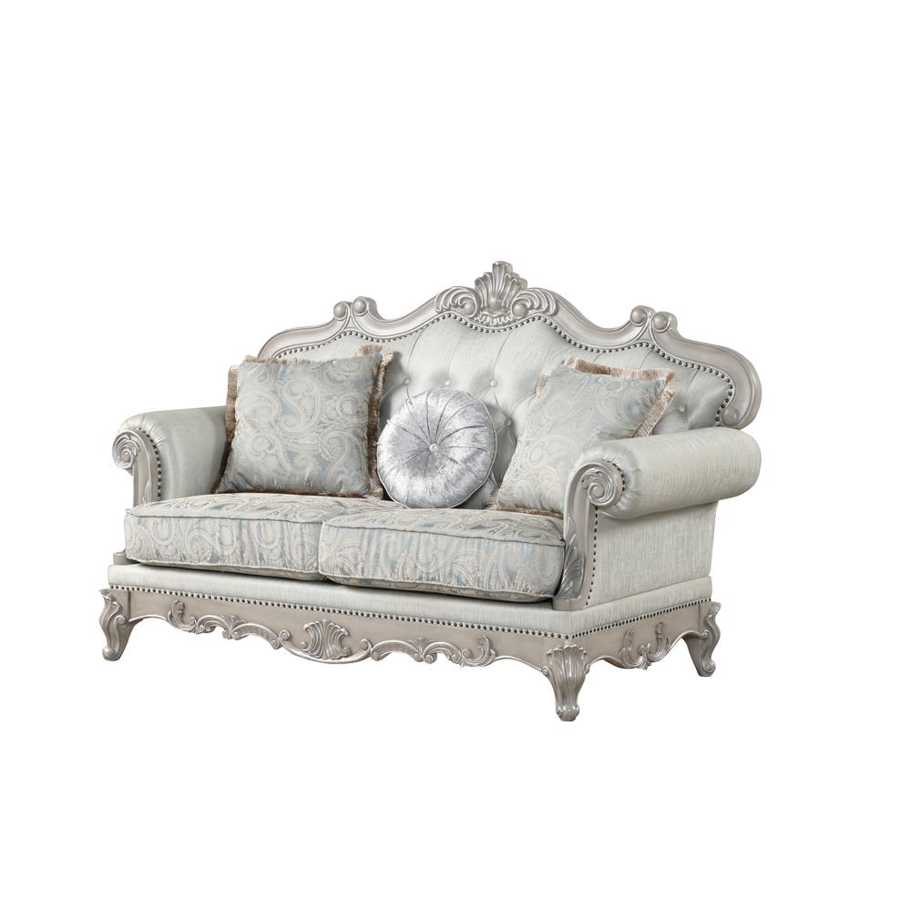 Tuscan Traditional Style Loveseat Made with Wood. Picture 1