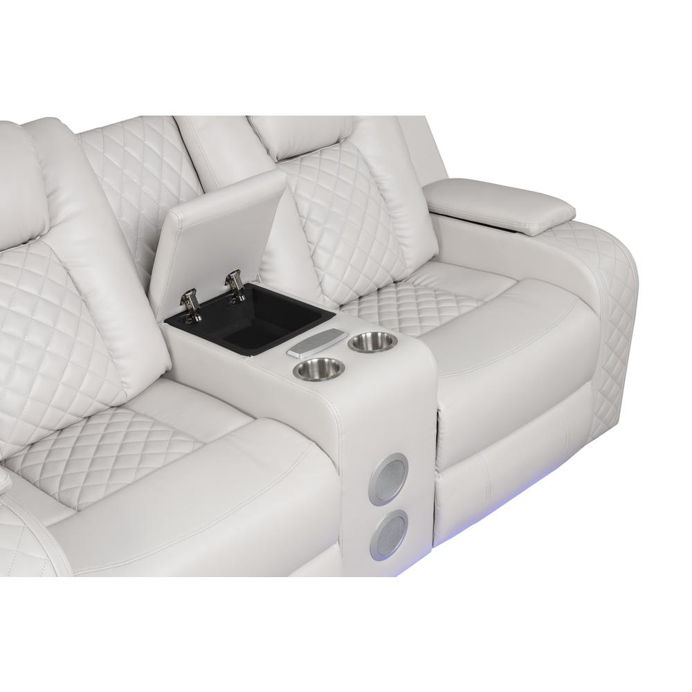 Loveseat with Built in USB, Wireless Charging  Bluetooth Audio Made. Picture 3