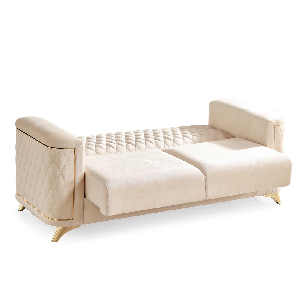 Luna  Style Loveseat with Built in Hidden Storage, Made with Wood  Velvet Finish. Picture 2