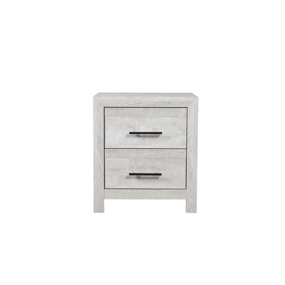 Denver Modern Style 2-Drawer Nightstand Wood Finish Rustic Oak. Picture 1