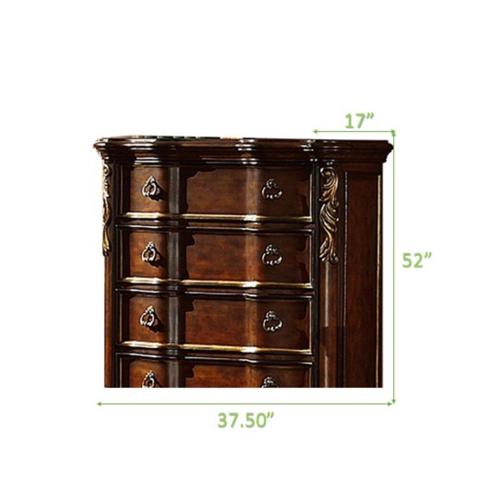 Bella Traditional Style 5-Drawer Chest Made with Wood. Picture 2