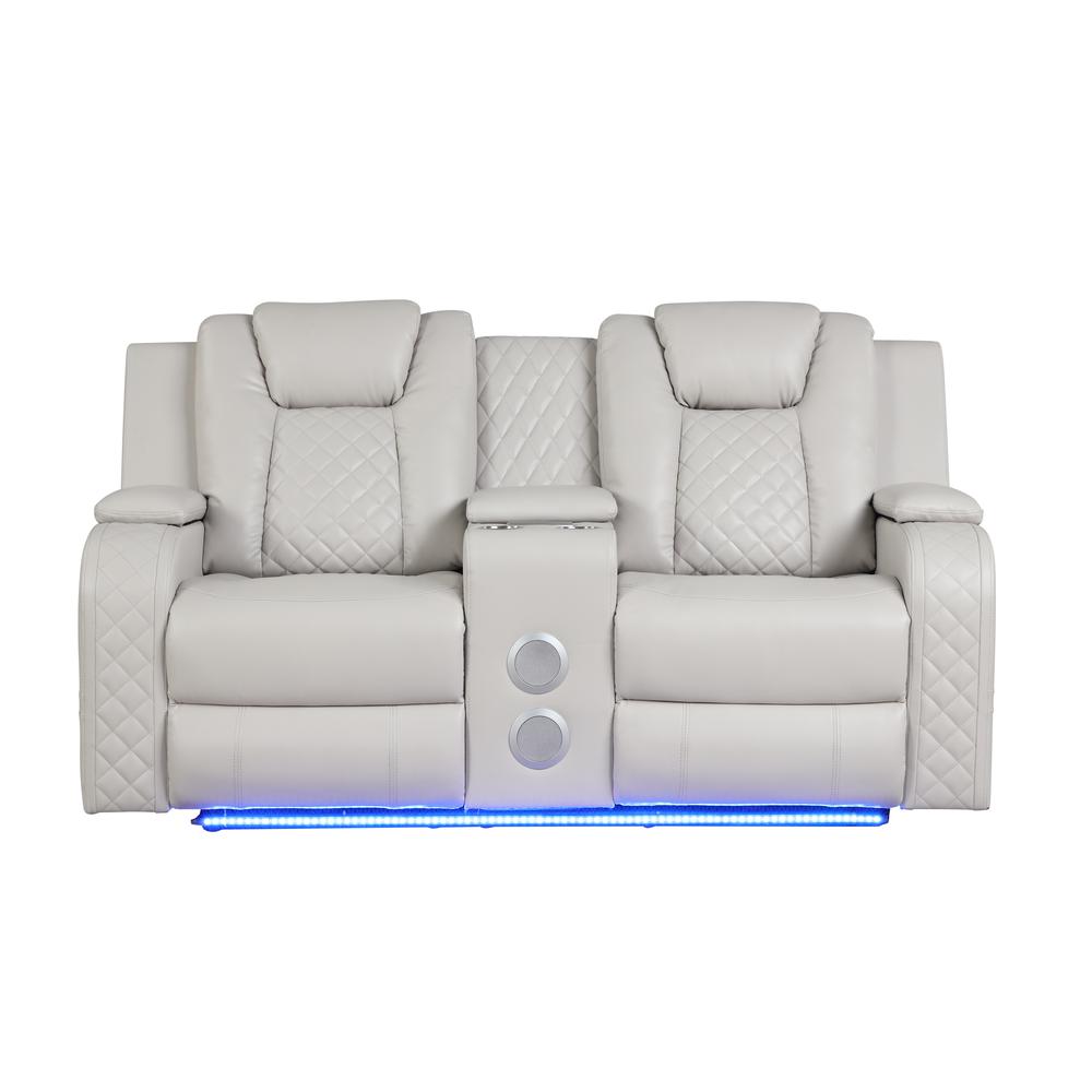 Loveseat with Built in USB, Wireless Charging  Bluetooth Audio Made. Picture 1