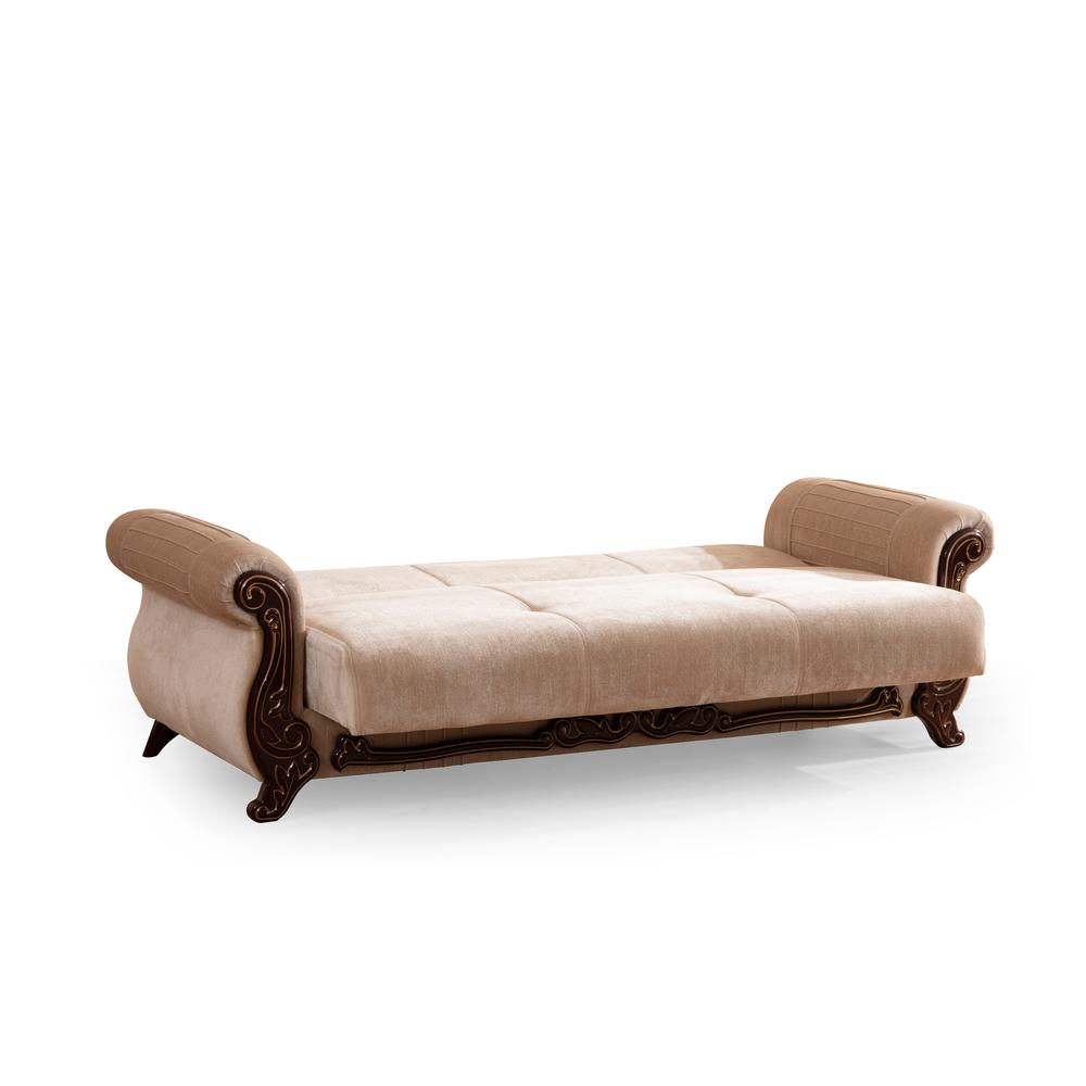 Carmen Traditional Style Upholstery Sleeper Sofa Made with Wood & Storage Area. Picture 1