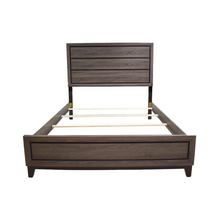 Sierra King Size Contemporary Bed Made with Wood in Gray. Picture 3