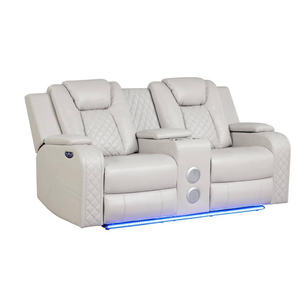 Loveseat with Built in USB, Wireless Charging  Bluetooth Audio Made. Picture 2