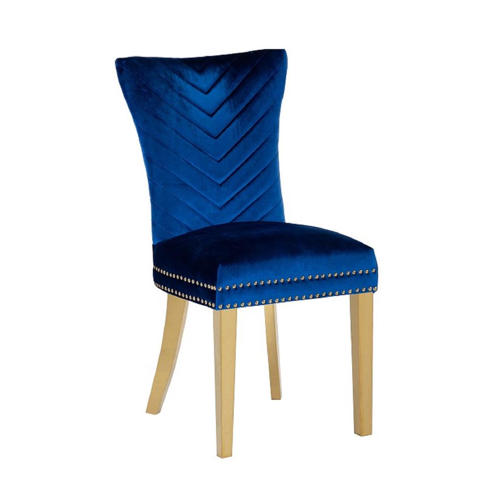 Eva Gold Legs Dining Chairs Finished with Velvet Fabric - 2 Chair per Box. Picture 4