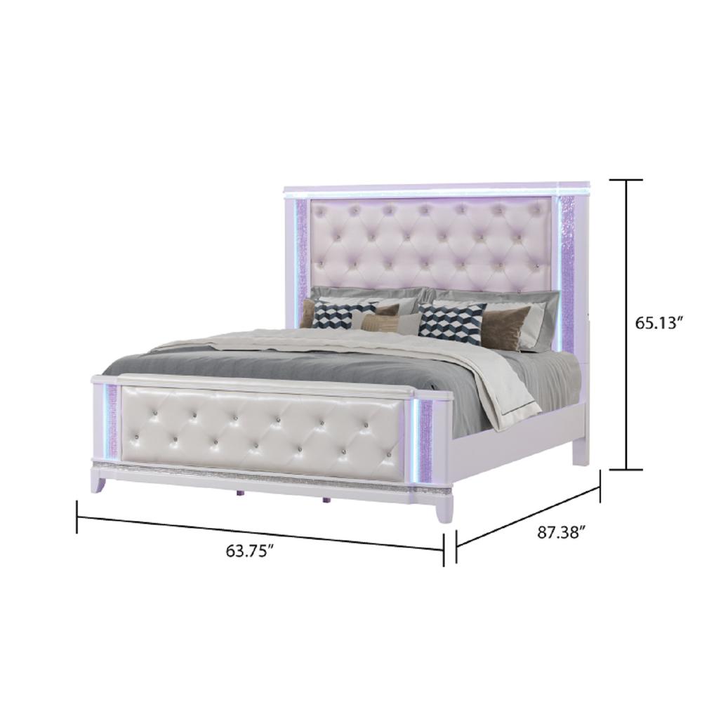 Opium Modern Style Queen/King Bed with Crystal Tufted Comfort and LED Ambiance. Picture 2
