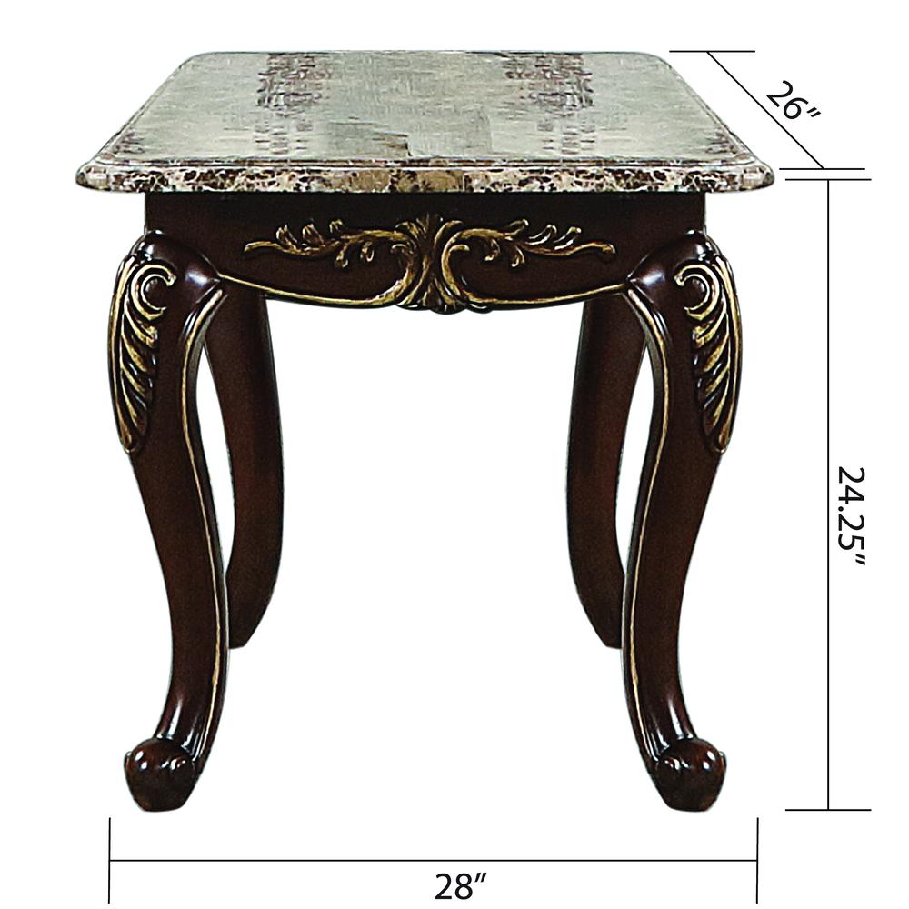 Gloria Traditional Style End Table Made with Manufacture Wood & Cherry Finish. Picture 2