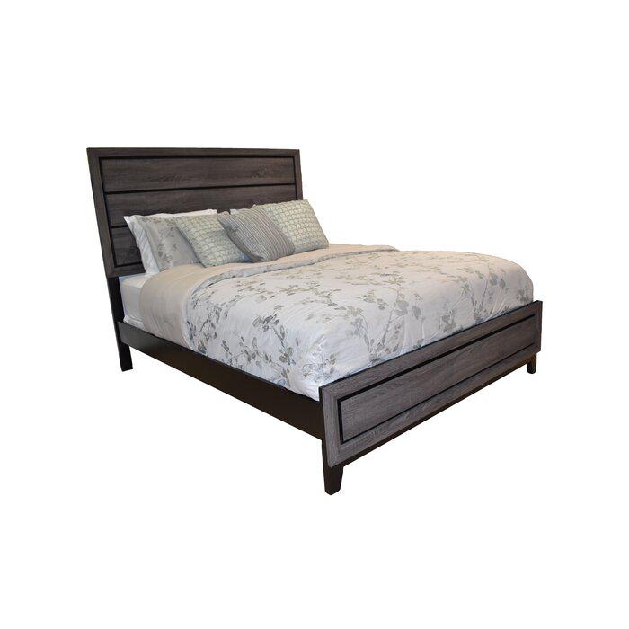 Sierra King Size Contemporary Bed Made with Wood in Gray. Picture 2