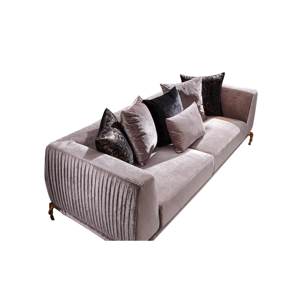 Majesty Contemporary Style Sofa Made with Wood & Black and Gold Accent. Picture 2