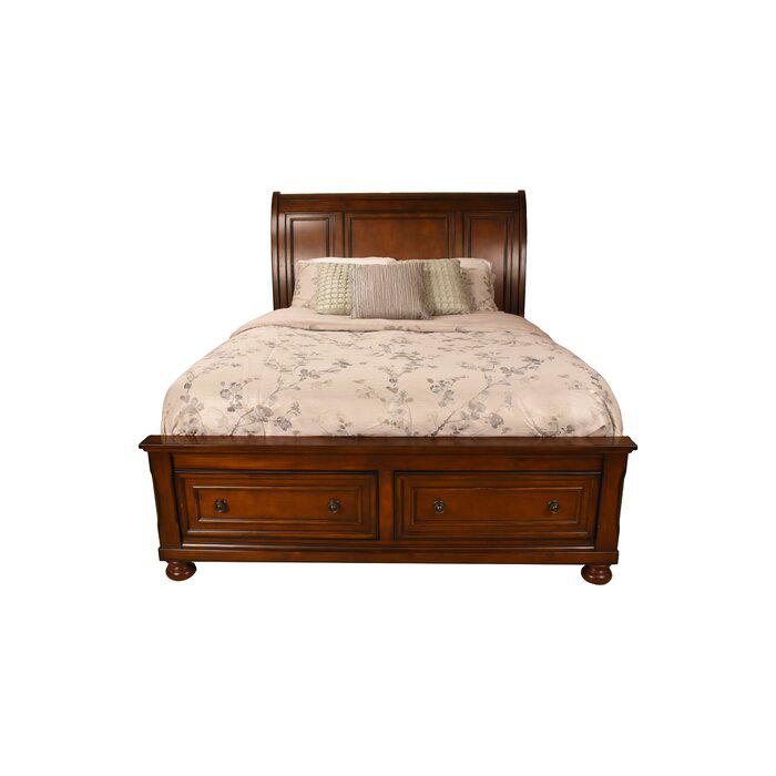 Baltimore King Storage Bed made with Wood in Drak Walnut. Picture 1