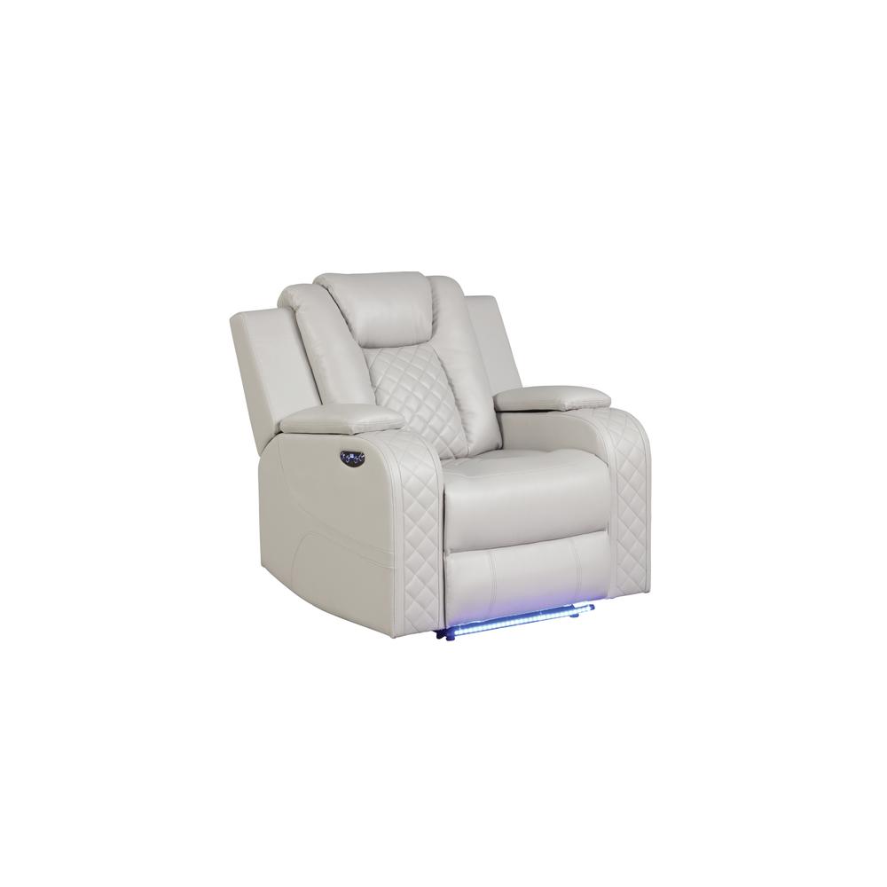 Benz Power Reclining Chair with Built in USB  Bottom  Made in Faux Leather. Picture 2