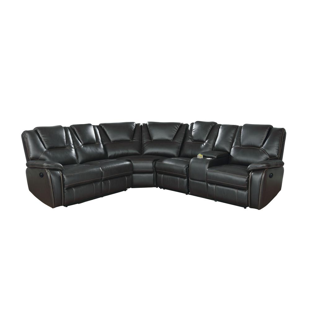 Power Reclining  USB Port Charger Sectional Sofa Made with Wood. Picture 1