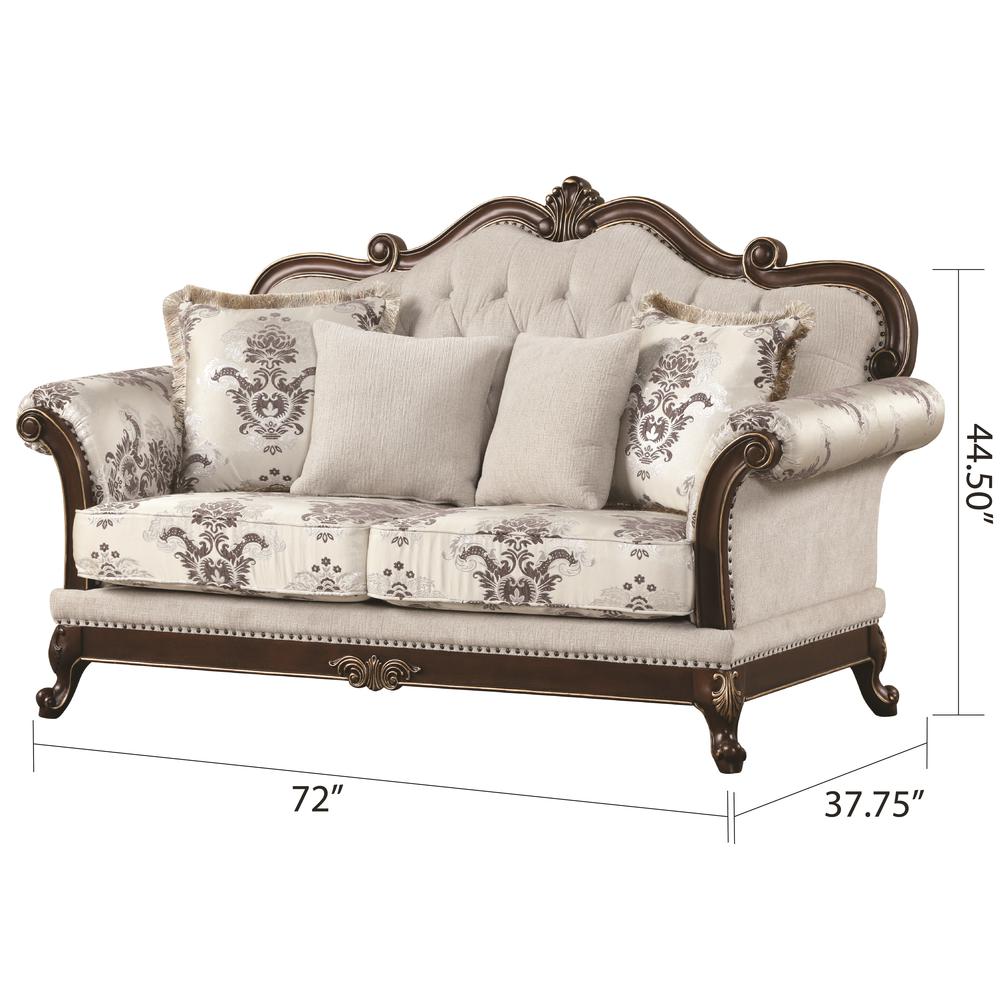 Gloria Traditional Style button tufted Loveseat. Picture 2