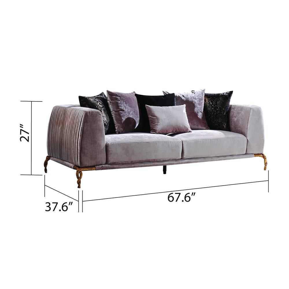 Majesty Contemporary Style Loveseat Made with Wood & Black and Gold Accent. Picture 2