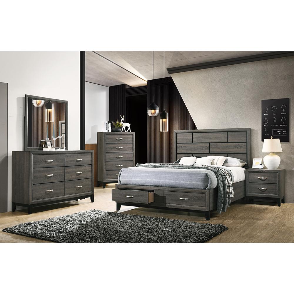 Hudson Contemporary Style 6-Drawer Dresser Made with Wood & Driftwood Finish. Picture 1