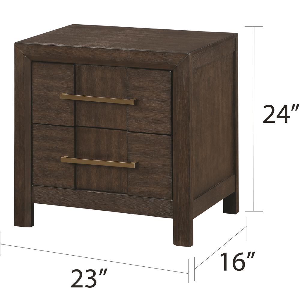 Kenzo Modern Style 2-Drawer Nightstand Made with Wood. Picture 2
