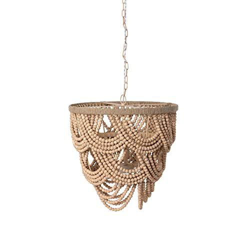 Cadence Wood Beaded Chandelier. Picture 1