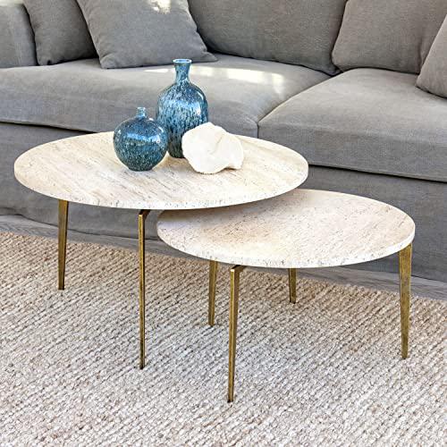 Nero Round Nesting Cocktail Tables, Set of 2. Picture 1