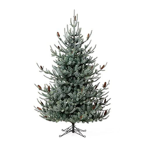Park Hill Blue Spruce Christmas Tree, 7.5' Clear and Multi Lights. Picture 1