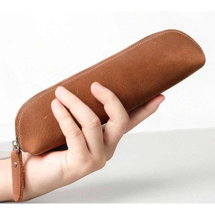 The Paavo Leather Pen Case Leather Makeup Pouch. Picture 1