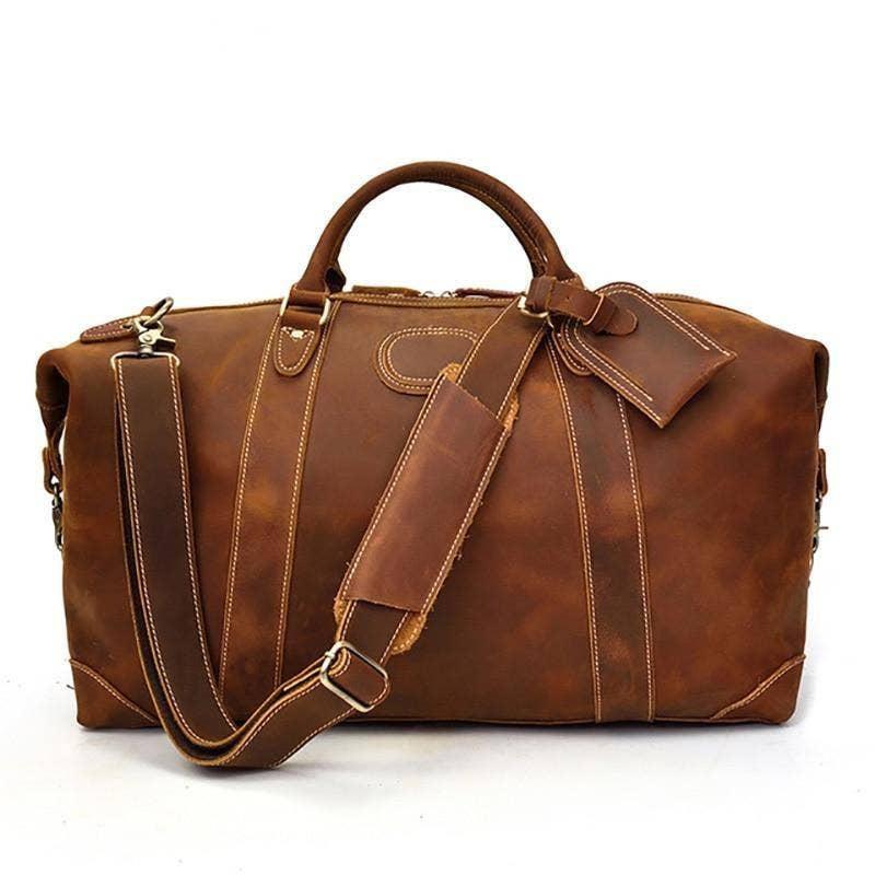 The Eira Duffle Bag | Vintage Leather Weekender. Picture 3